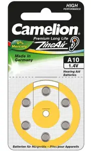 Camelion A10/DA10/ZL10, Cinko oro elementai, 6 vnt.