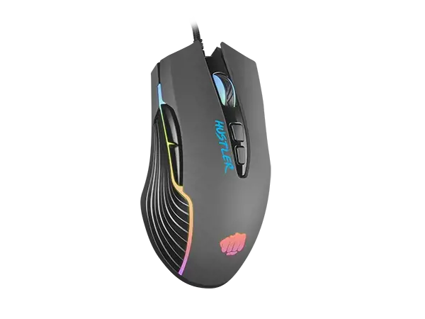 "NATEC Fury" žaidimų pelė "Hustler" 6400DPI optinė su programine įranga ir RGB apšvietimu