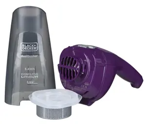 "Black & Decker" NVC115W rankinis dulkių siurblys pilka, violetinė be maišelio
