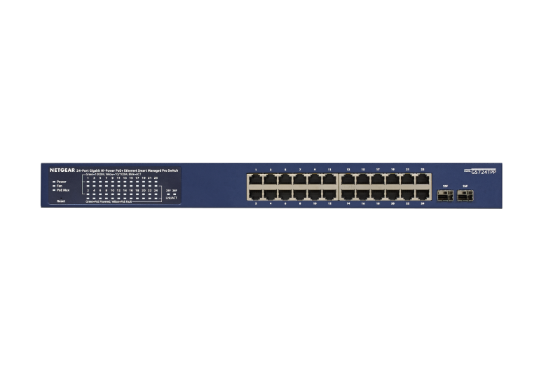NETGEAR GS724TP-300EUS, Managed, L2/L3/L4, Gigabit Ethernet (10/100/1000), Full duplex, Power over Ethernet (PoE), Rack mounting
