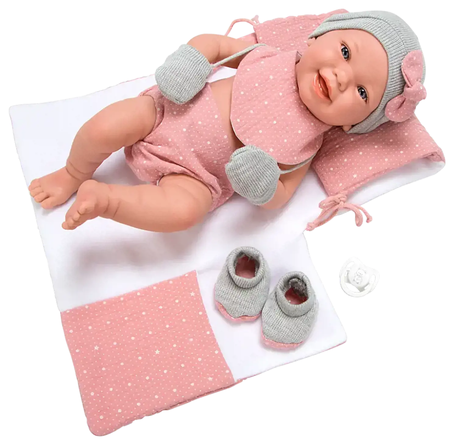 Arias lėlytė Zoe, mergaitė su rožiniu pleduku, 42 cm