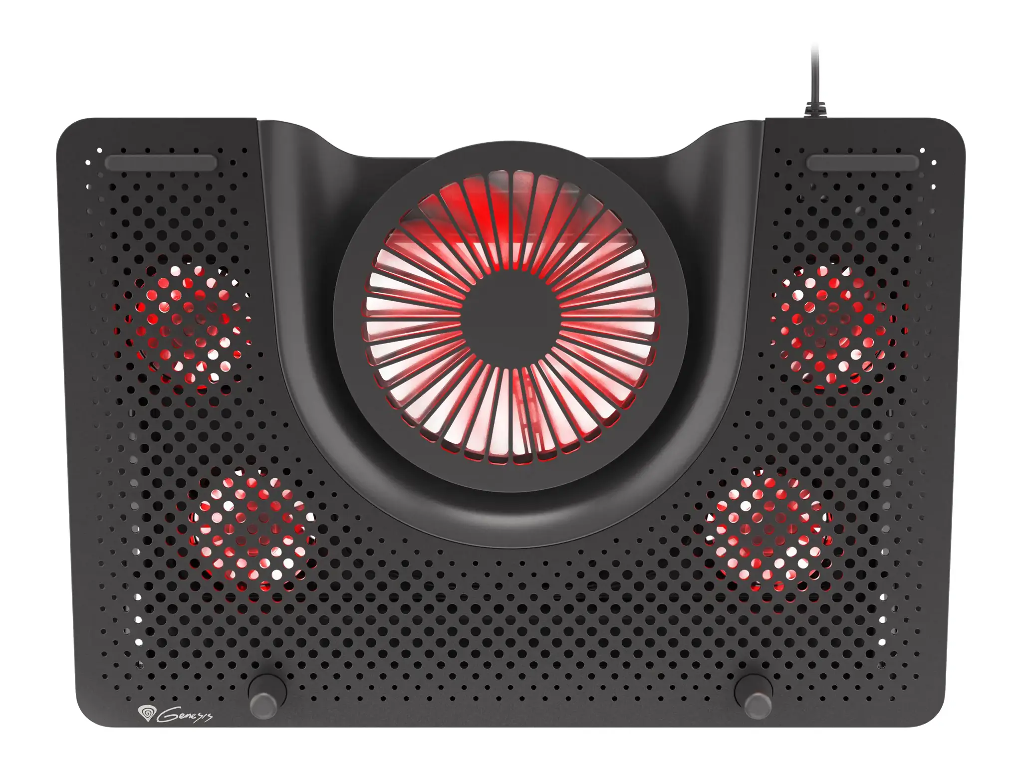 NATEC NHG-1411 "Genesis" nešiojamųjų kompiuterių aušinimo padas OXID 15,6-17,3, 5 ventiliatoriai, LED lemputė, USB