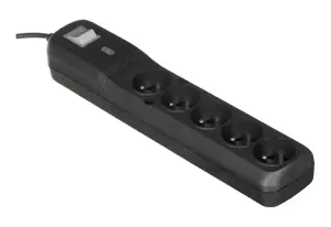 LESTAR LV530W 2,5M viršįtampių apsauga 5 kintamosios srovės lizdai Juoda, pilka 2,5 m