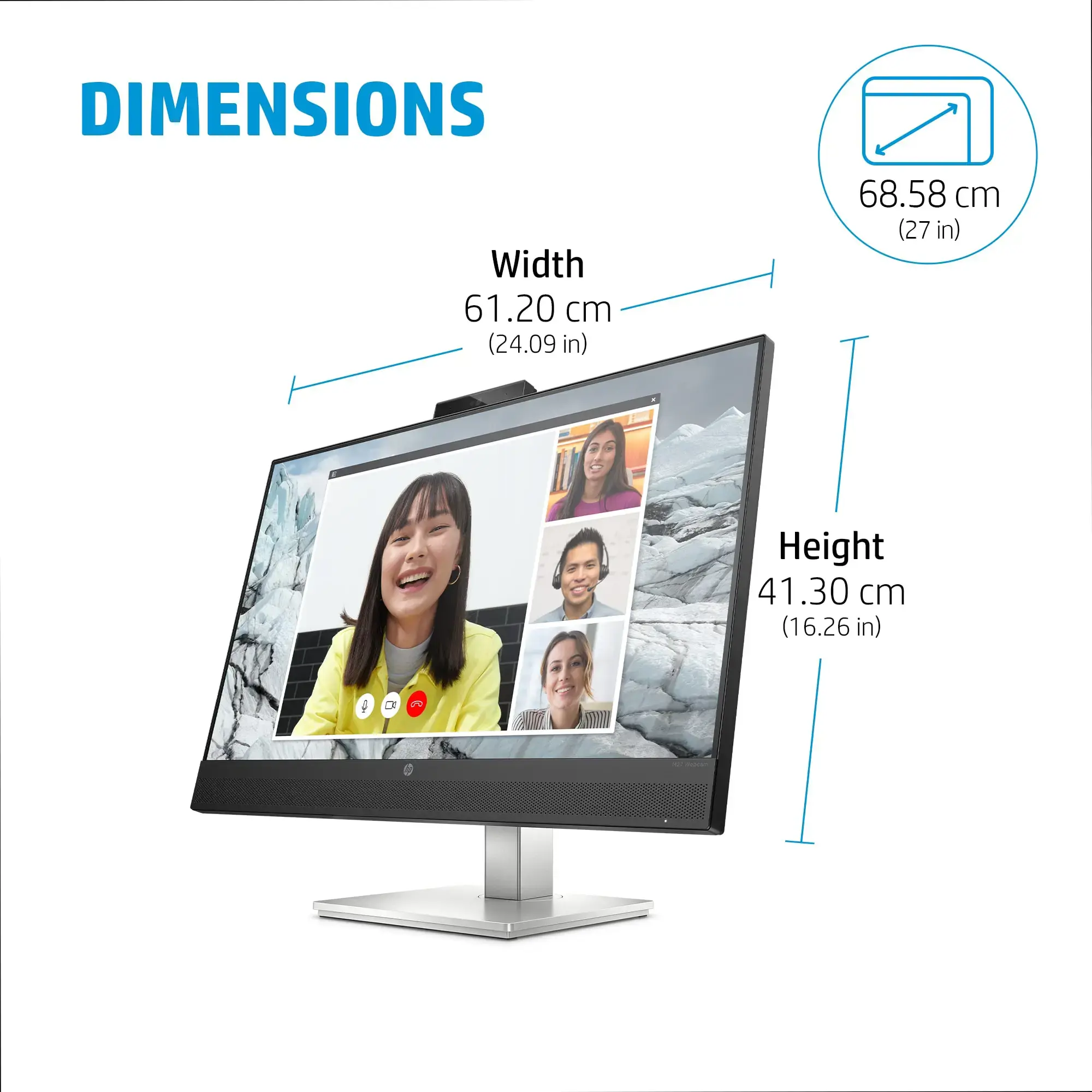 Monitorius HP E-Series E27m G4, 68.6 cm (27"), 2560 x 1440 pixels, Quad HD, 5 ms, Black