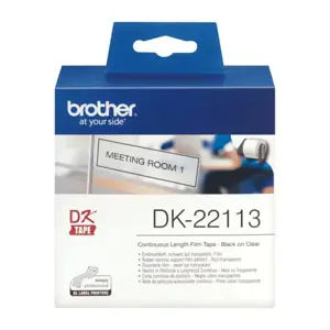 Brother skaidri ištisinė juosta, juoda ant skaidrios, DK, skaidri, tiesioginio terminio spausdinimo, Brother, Brother QL1050, QL1060N, QL500, QL500A, QL550, QL560, QL560VP, QL570, QL580N, QL650TD, QL700,...