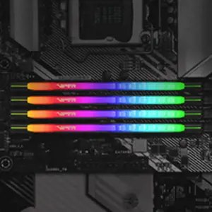 PATRIOT Viper Steel RGB DDR4 32GB 2x16GB 3200MHz su juodu šildytuvu, dvigubas rinkinys