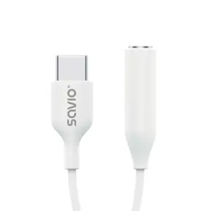 Savio USB-C Male - 3.5 mm Female White