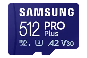 SAMSUNG PRO Plus microSD 512GB Iki 180MB/s skaitymo ir 130MB/s įrašymo greitis su 10 klasės 4K UHD …