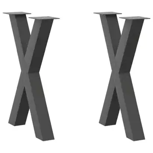 Valgomojo stalo kojos, 2 vnt., antracito spalvos, 60x(72-73) cm, plienas