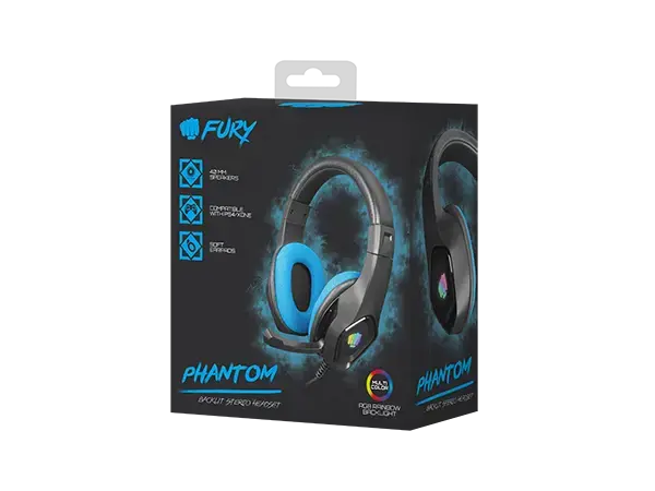 NATEC Fury žaidimų ausinės Phantom black-blue