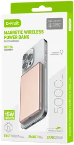 D-Fruit power bank 5000mAh Wireless DF176, pink
