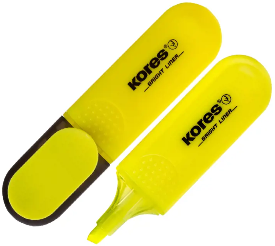 Teksto žymeklis KORES BRIGHT LINER, geltona