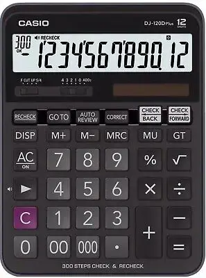 Stalinis skaičiuotuvas CASIO DJ-120D+, 36.5 x 144 x 192 mm, juoda sp.
