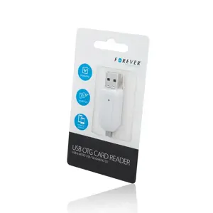 "Forever microSD" / SD kortelių skaitytuvas USB + microUSB balta OTG