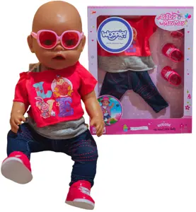 WOOPIE madinga suknelė LOVE lėlėms (akiniai, batai) 43-46 cm