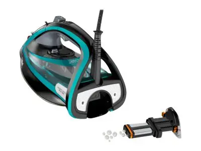 "Tefal Ultimate Pure FV9844", sausas ir garų lygintuvas, "Durilium Autoclean" padas, 2,5 m, 250 g/min, juodas, mėlynas, 60 g/min