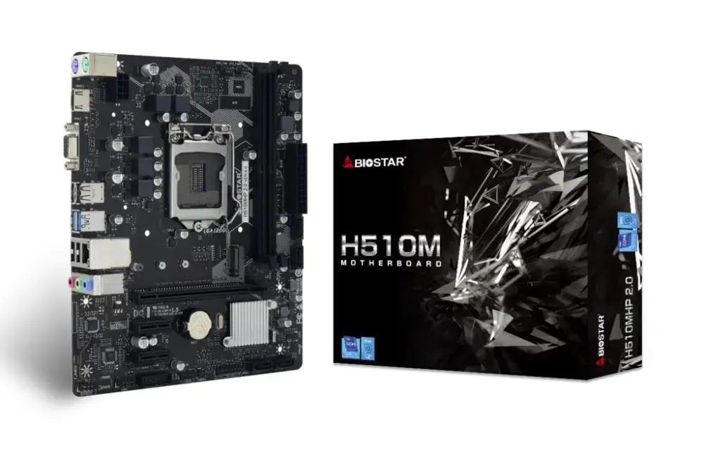 Pagrindinė plokštė BIOSTAR Intel H510 LGA1200 MicroATX Atmintis DDR4 Atminties lizdai 2 2xPCI-Express 3.0 1x 1xPCI-Express 4.0 16x 1xM.2 1x15pin D-sub 1xHDMI 2xAudio-In 1xAudio-Out 4xUSB 2.0 2xUSB 3.2 2xPS/2 1xRJ45 H510MHP2.0