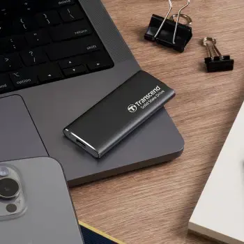 Išorinis SSD diskas TRANSCEND ESD265C 1TB USB-C 3D NAND Įrašymo greitis 950 MBajtų/sek Skaitymo greitis 1050 MBajtų/sek TS1TESD265C