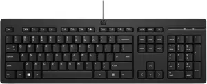 HP 125 G2 USB Wired Keyboard, Sanitizable, Copilot Key - Black - US ENG