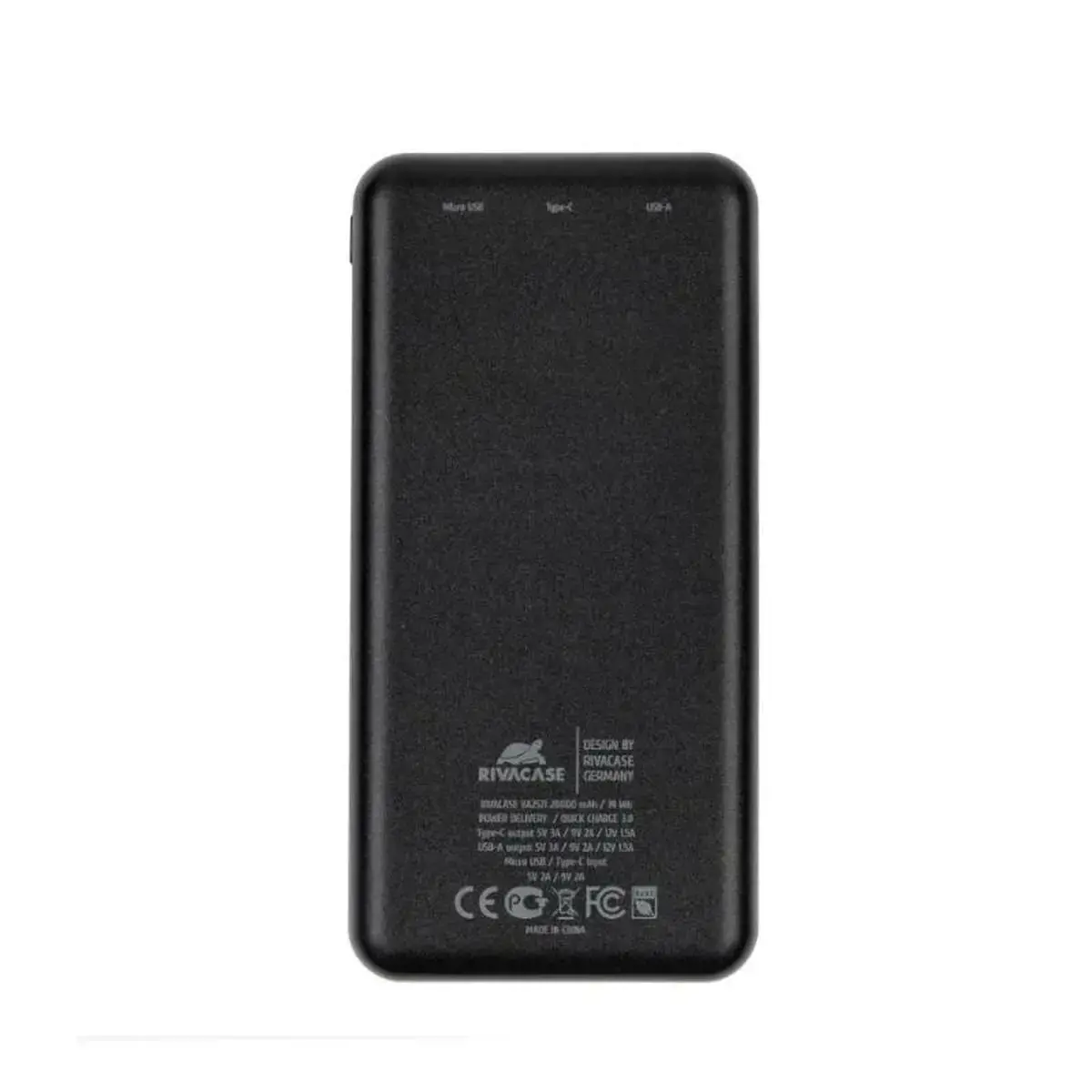 MAITINIMO BANKAS USB 20000MAH/JUODA VA2571 RIVACASE