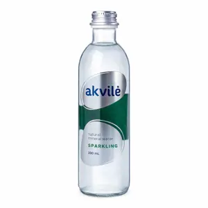 Natūralus mineralinis vanduo AKVILĖ, lengvai gazuotas, stiklinėje taroje, 0,33l