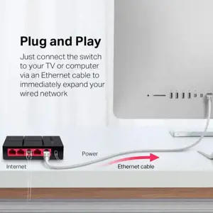 Šakotuvas Mercusys Switch MS105G Unmanaged, Desktop, Power supply type External