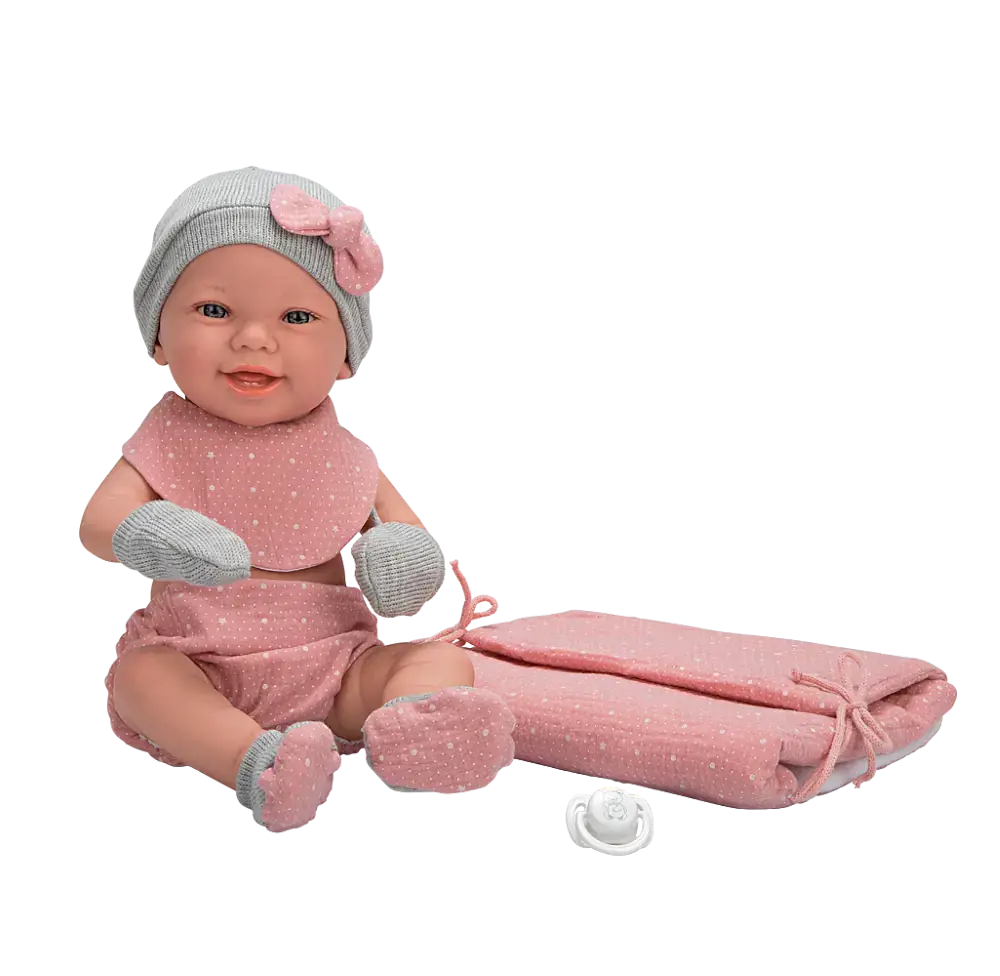 Arias lėlytė Zoe, mergaitė su rožiniu pleduku, 42 cm