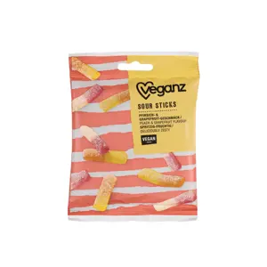 Veganiški guminukai VEGANZ Sour Sticks, 100 g