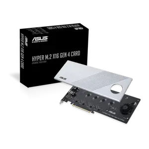 ASUS Hyper M.2 x16 Gen 4, PCIe, M.2, PCIe 4.0, sidabrinis, kompiuteris, aktyvus