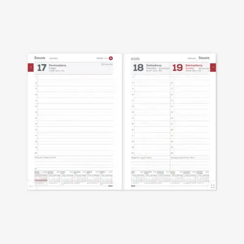 Darbo knyga-kalendorius 2025m. A5 pilka sp.