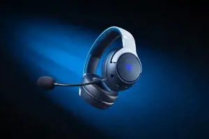 "Razer" žaidimų ausinės "Playstation 5 Kaira Pro" su įmontuotu mikrofonu, juodos/baltos spalvos, belaidės