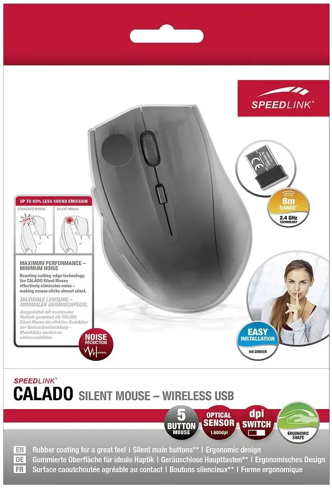 "Speedlink" belaidė pelė "Calado", juoda (SL-6343-RRBK)