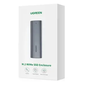 Ugreen 10902, SSD enclosure, M.2, M.2, PCI Express, 10 Gbit/s, USB connectivity, Grey