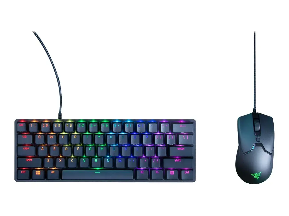 Razer Huntsman Mini 60%, Žaidimų, Opto-Mechanical, RGB LED apšvietimas, Nordic, Juoda, Laidinis