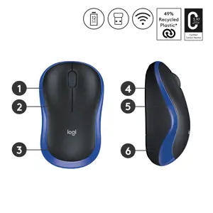 LOGITECH M185 belaidė pelė - mėlyna - EER2