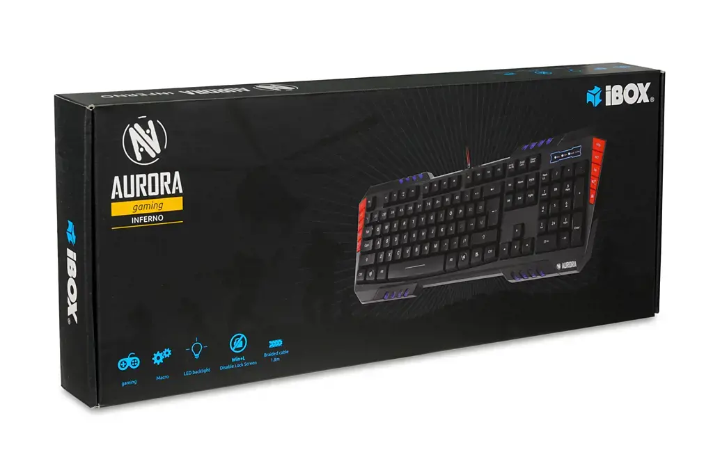 "IBOX Inferno" laidinė apšviesta klaviatūra su makro USB