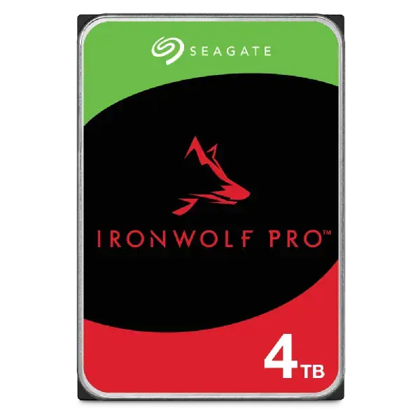 "SEAGATE Ironwolf PRO Enterprise NAS" kietasis diskas 4TB 7200 aps./min. 6Gb/s SATA 256MB spartinančioji atmintinė 8,9 cm 3,5 colio 24x7 NAS ir RAID stovo sistemoms BLK