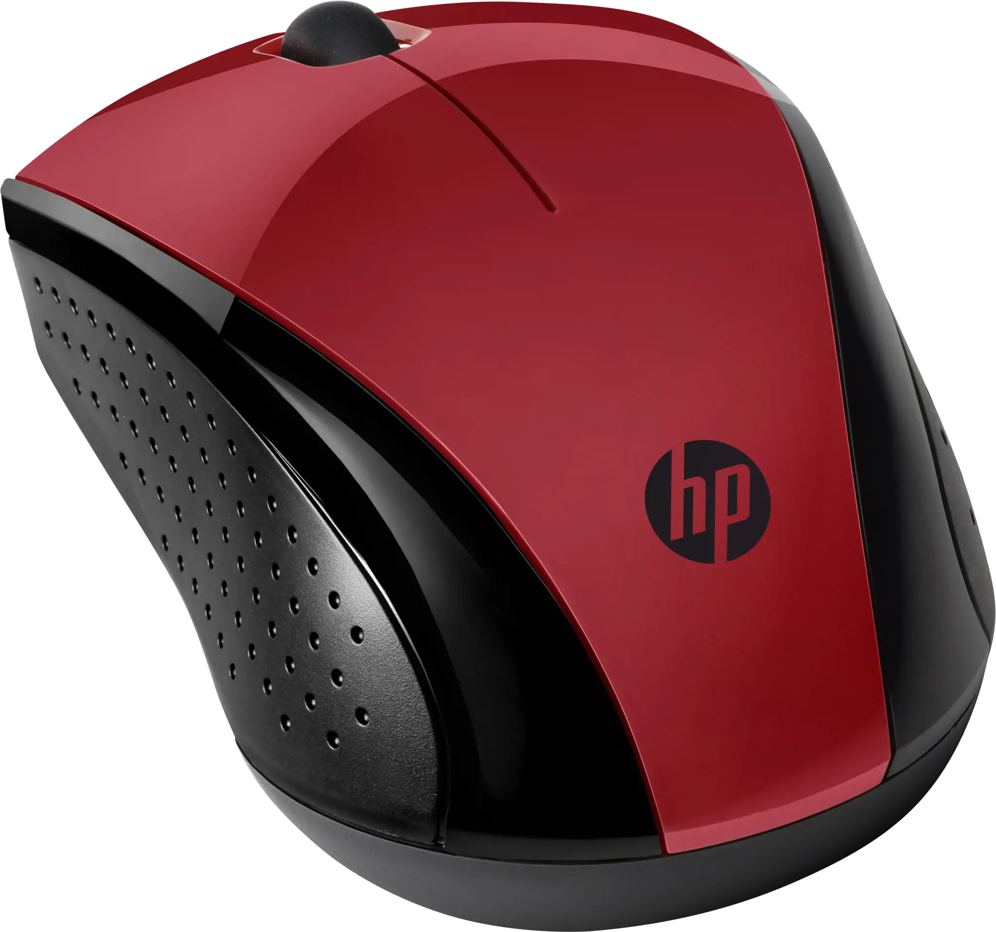 HP belaidė pelė 220 (saulėlydžio raudona), dvipusė, optinė, RF belaidė, 1600 DPI, juoda, raudona