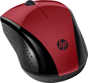 HP belaidė pelė 220 (saulėlydžio raudona), dvipusė, optinė, RF belaidė, 1600 DPI, juoda, raudona