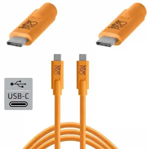 "Tether Tools Pro" kabelis USB-C - USB-C 4,6 m, oranžinis