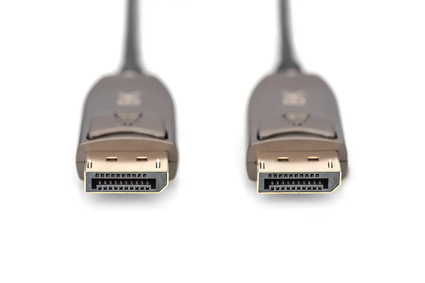 ASSMANN DisplayPort AOC hibridinio pluošto jungiamasis kabelis M/M 10 m UHD 8K60Hz CE aukso spalvos bl