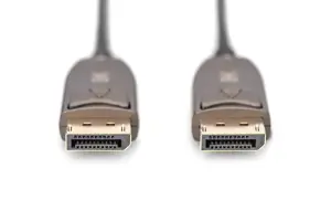 ASSMANN DisplayPort AOC hibridinio pluošto jungiamasis kabelis M/M 10 m UHD 8K60Hz CE aukso spalvos bl