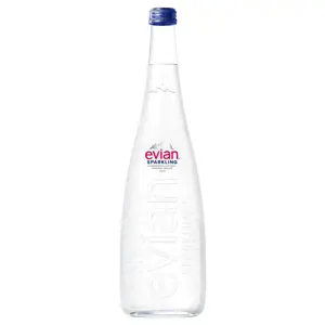 EVIAN natūralus gazuotas mineralinis vanduo GLASS, 0,75l, D