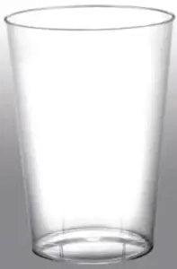 Vienkartinės stiklinės MOON, 230/200 ml,  PS, skaidrios, 50 vnt