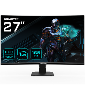 GIGABYTE GS27F 27" FHD Gaming Monitor - 1920 x 1080(FHD), 165Hz, 1ms, 300 cd/m2, FreeSync Premium, …
