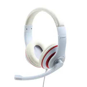GEMBIRD MHS-03-WTRD Stereo ausinės su mikrofonu baltos spalvos su raudonu žiedu