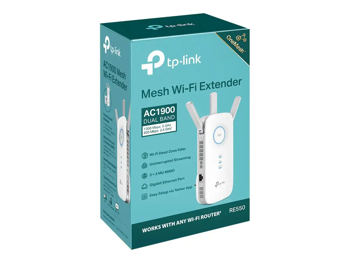 "TP-Link AC1900 Wi-Fi" diapazono ilgintuvas, tinklo siųstuvas, 1900 Mbit/s, 10,100,1000 Mbit/s, išorinis, 23 dBm, 10/100/1000Base-T(X)