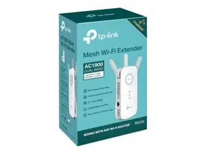 "TP-Link AC1900 Wi-Fi" diapazono ilgintuvas, tinklo siųstuvas, 1900 Mbit/s, 10,100,1000 Mbit/s, išorinis, 23 dBm, 10/100/1000Base-T(X)