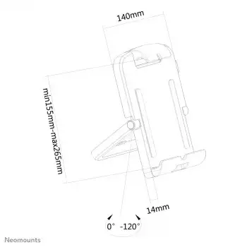 NEWSTAR PLANŠETINIŲ KOMPIUTERIŲ STOVAS (TINKA DAUGUMAI 7"-10,1" PLANŠETINIŲ KOMPIUTERIŲ, TAIP PAT GALI BŪTI TVIRTINAMAS PRIE VESA 75X75) 1 KG BALTAS