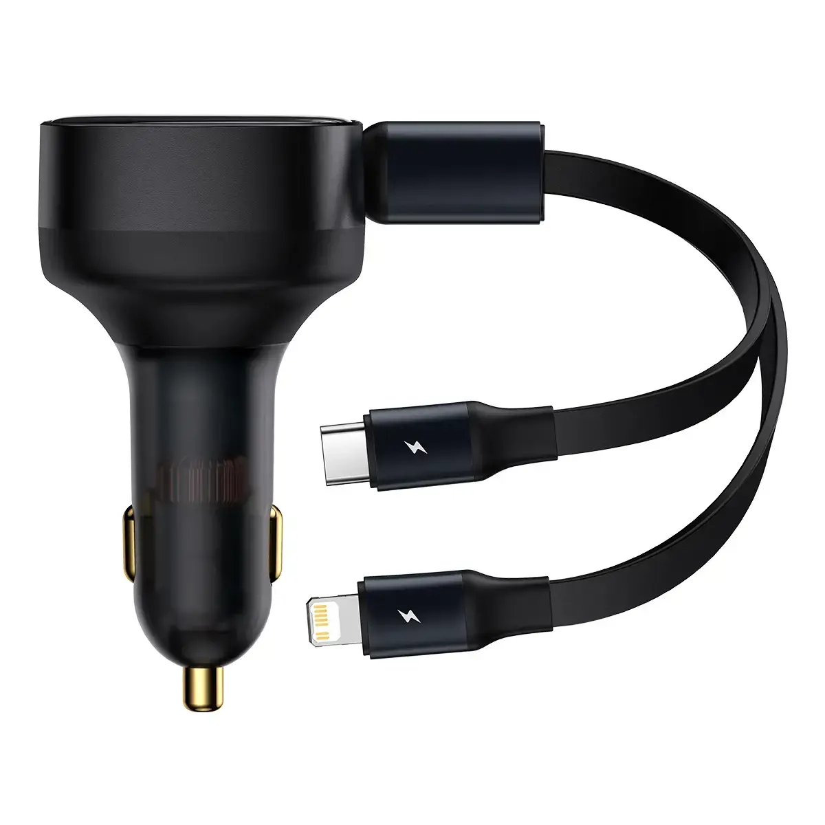 Baseus Enjoyment Car Charger with cable USB-C + Lightning 3A, 30W (Black)